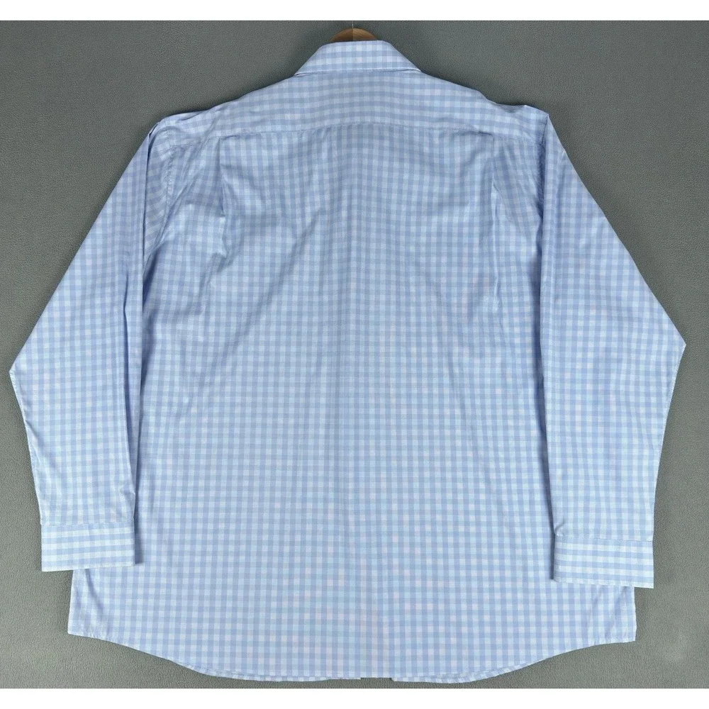 Jos A Bank Shirt Mens 4XLT Blue White Tailored Fit Travel Tech Performance New